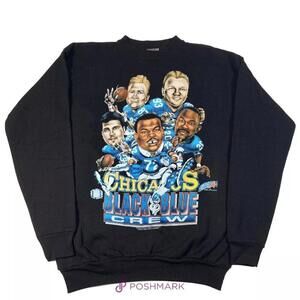 Rare Chicago Bears Black&Blue Crew Caricature 90_S Sweatshirt Retro